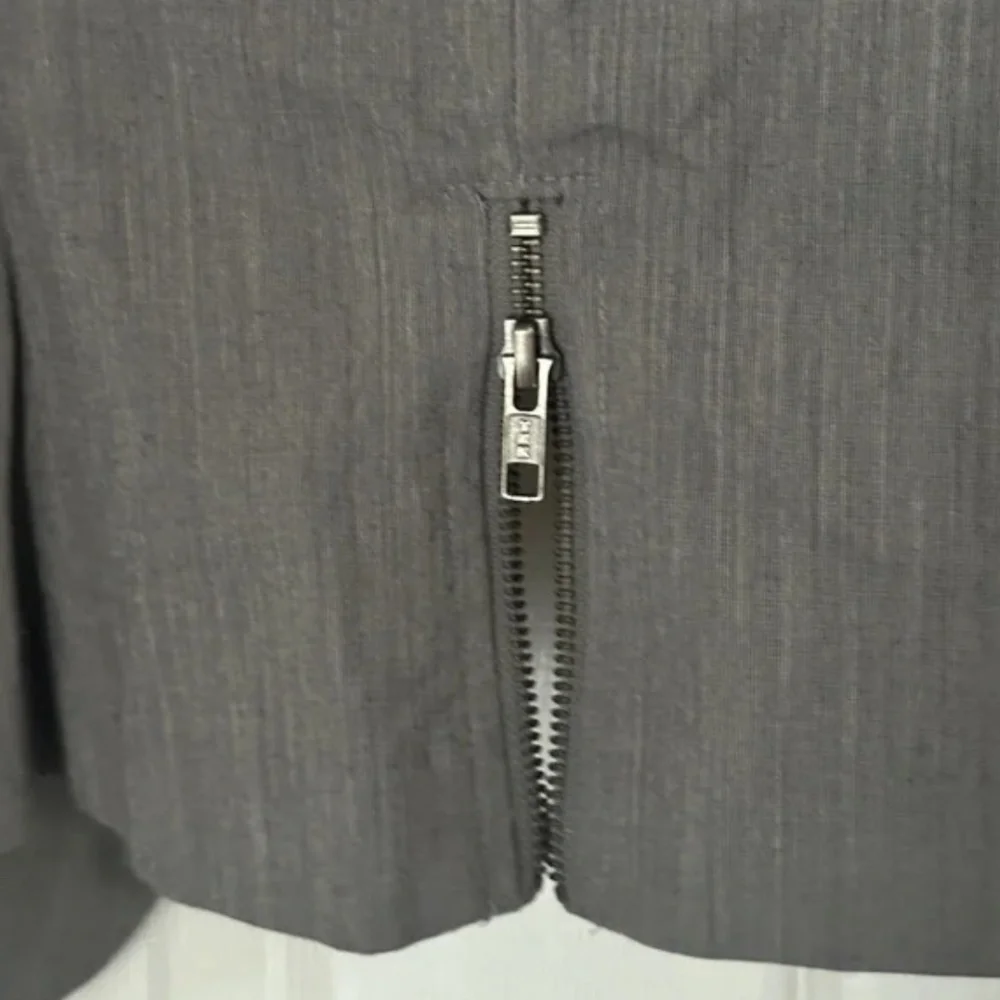 BCX Juniors Vintage Gray Grey Blazer Size Medium Cropped Y2K Retro 3/4 Sleeve - Picture 3 of 5